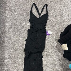 black glittery windsor dress small